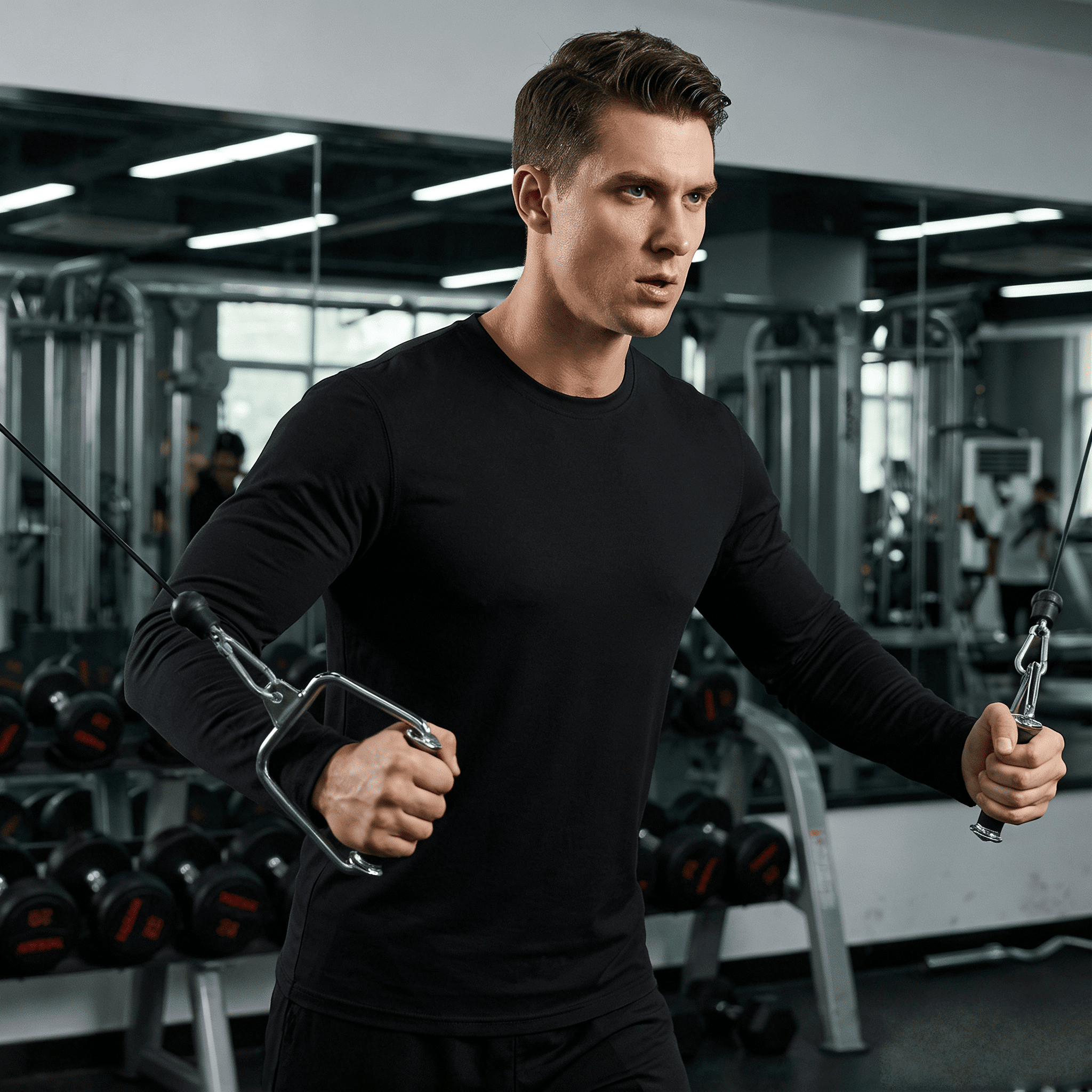 ZBORIBER Men's Quick Dry UPF 50+ UV Sun Protection Moisture Wicking Long Sleeve T-Shirt for Casual Workout,Sizes S-3XL,Black