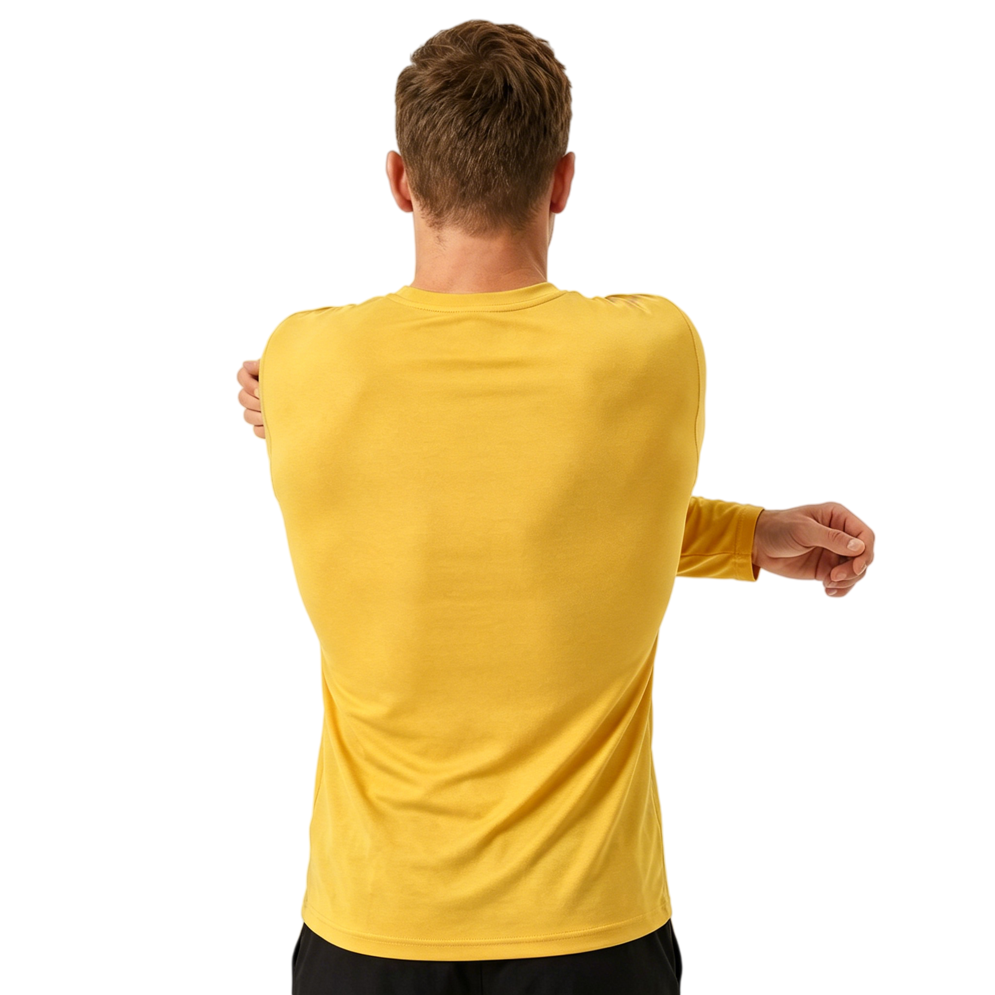 ZBORIBER Men's Quick Dry UPF 50+ UV Sun Protection Moisture Wicking Long Sleeve T-Shirt for Casual Workout,Sizes S-3XL,Heather Yellow