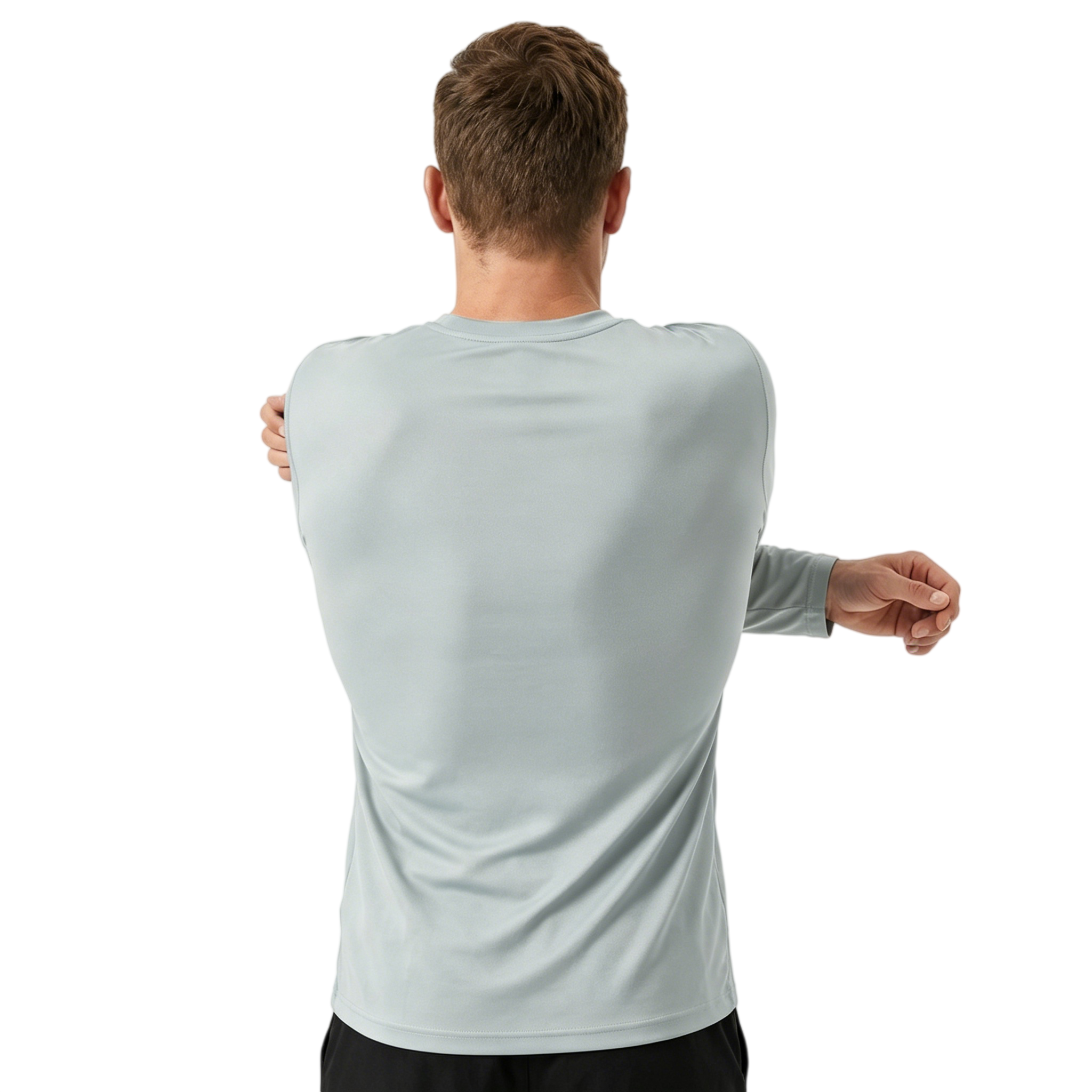 ZBORIBER Men's Quick Dry UPF 50+ UV Sun Protection Moisture Wicking Long Sleeve T-Shirt for Casual Workout,Sizes S-3XL,Silver