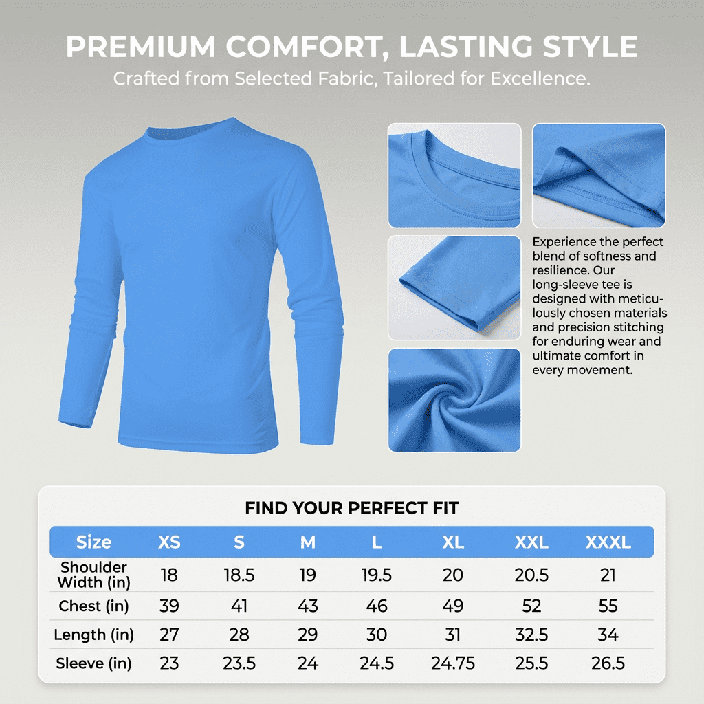 ZBORIBER Men's Quick Dry UPF 50+ UV Sun Protection Moisture Wicking Long Sleeve T-Shirt for Casual Workout,Sizes S-3XL,Highlighter Chambray